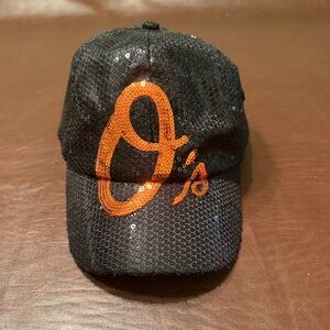 Sequin Baltimore Orioles Black and Orange Baseball Cap